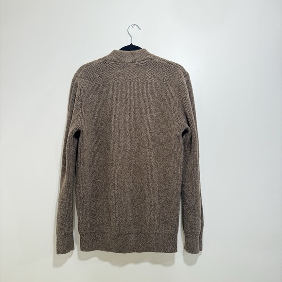 Eddie Bauer 1/4 Button Sweater Brown Chunky Knit Henley Fisherman Outdoor Tall L - Picture 15 of 16